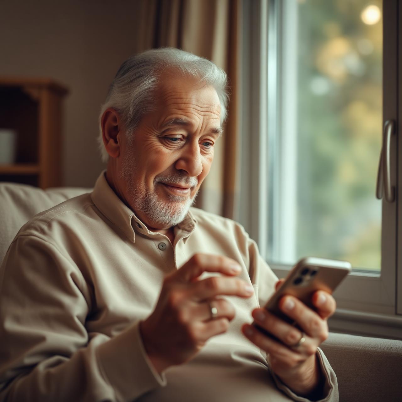 Older adult managing their chronic condition at home with technology-supported care